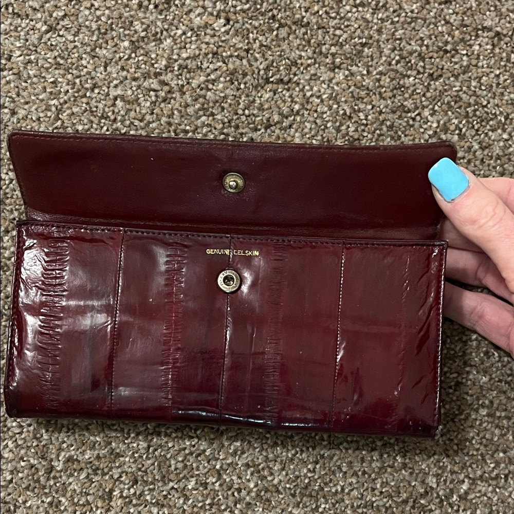 Vintage Eelskin Burgundy Wallet